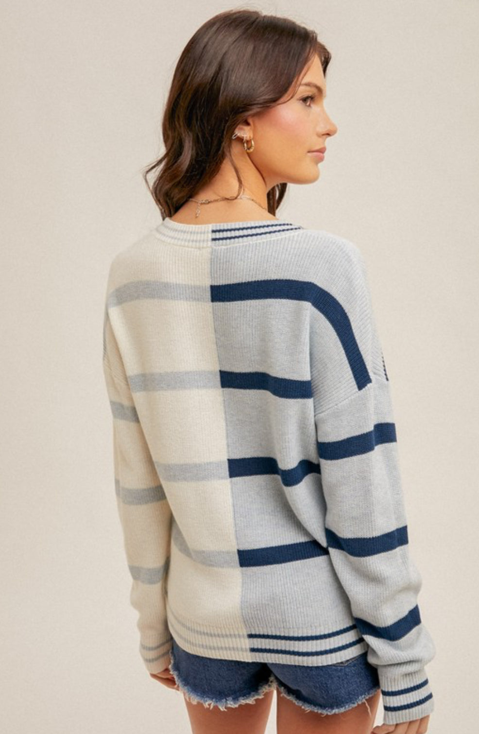 [ NERDY ]★韓国人気★WOMEN'S COLOR BLOCK TRACK 3-PIECE SET Dokotoo Womens Sweaters 2025 Spring Crewneck Bell 3/4 Sleeve