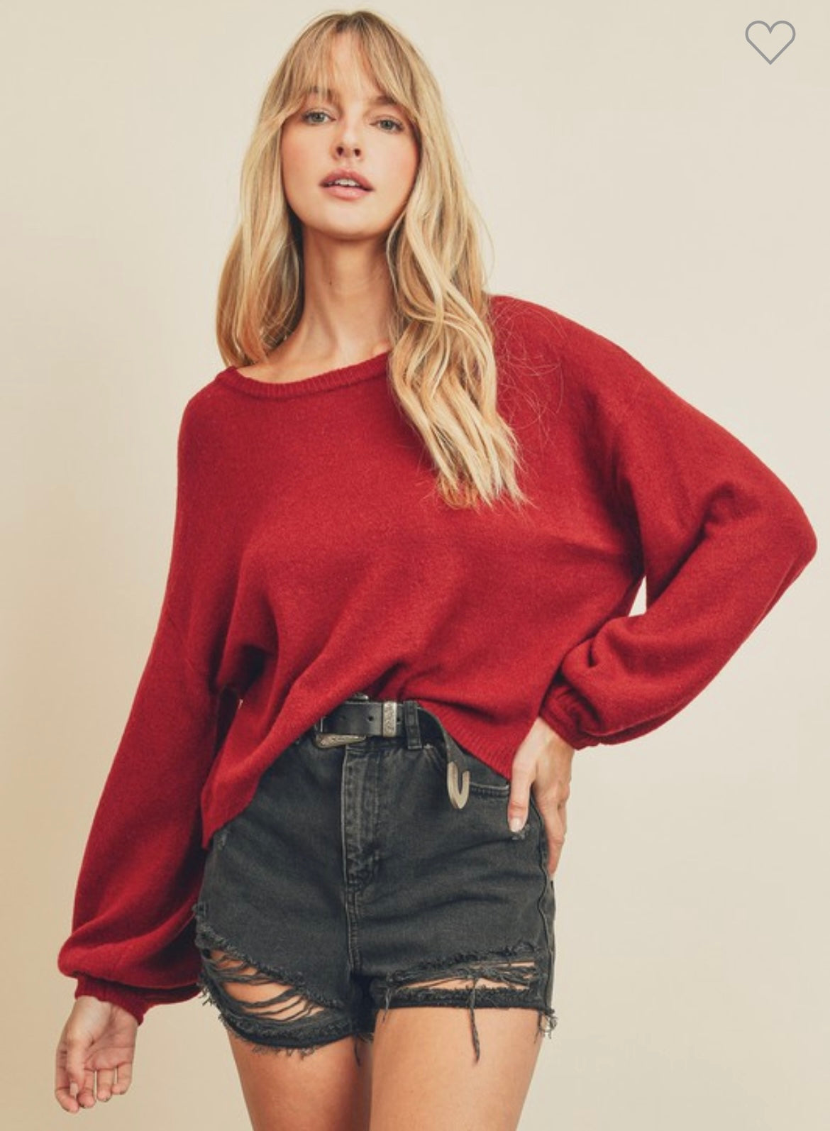 Soft Bubble Sleeve Sweater