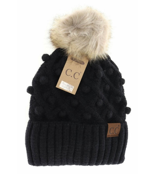 Bobble Knot C.C. Beanie-B