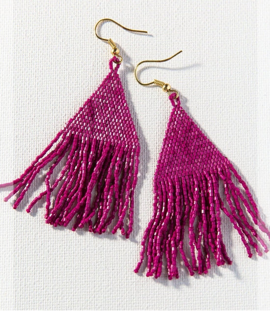 MAGENTA LUXE PETITE FRINGE EARRING