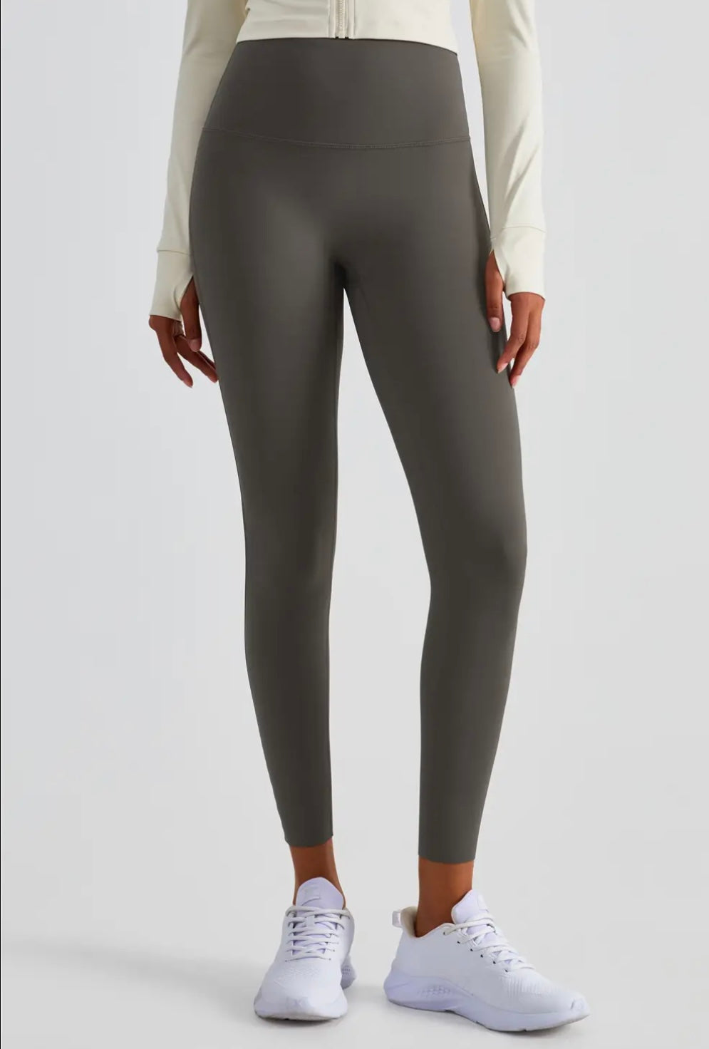 Esther Lycra Seamless High Waist Legging- Gray-Brown