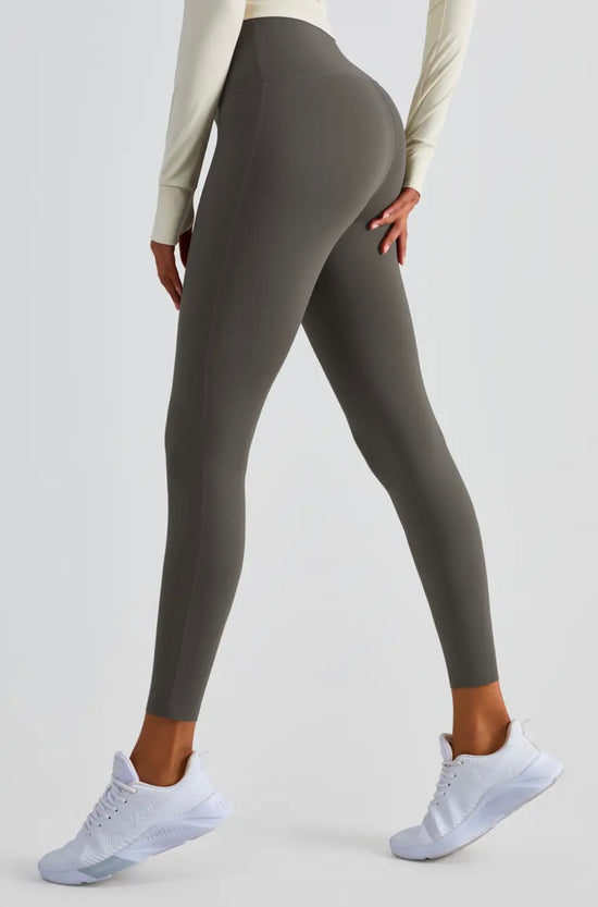 Esther Lycra Seamless High Waist Legging- Gray-Brown